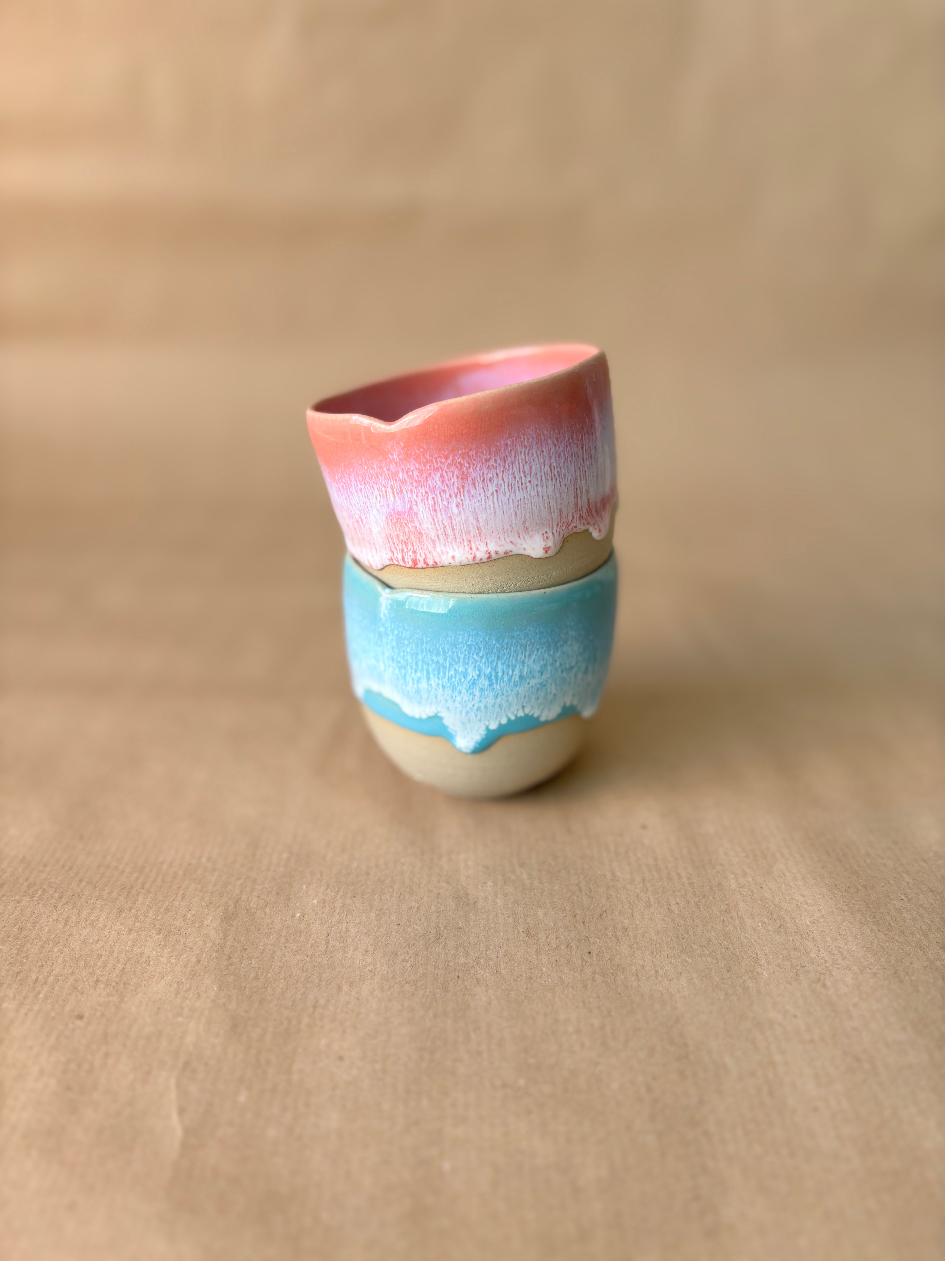 Colourful drip coffee cup