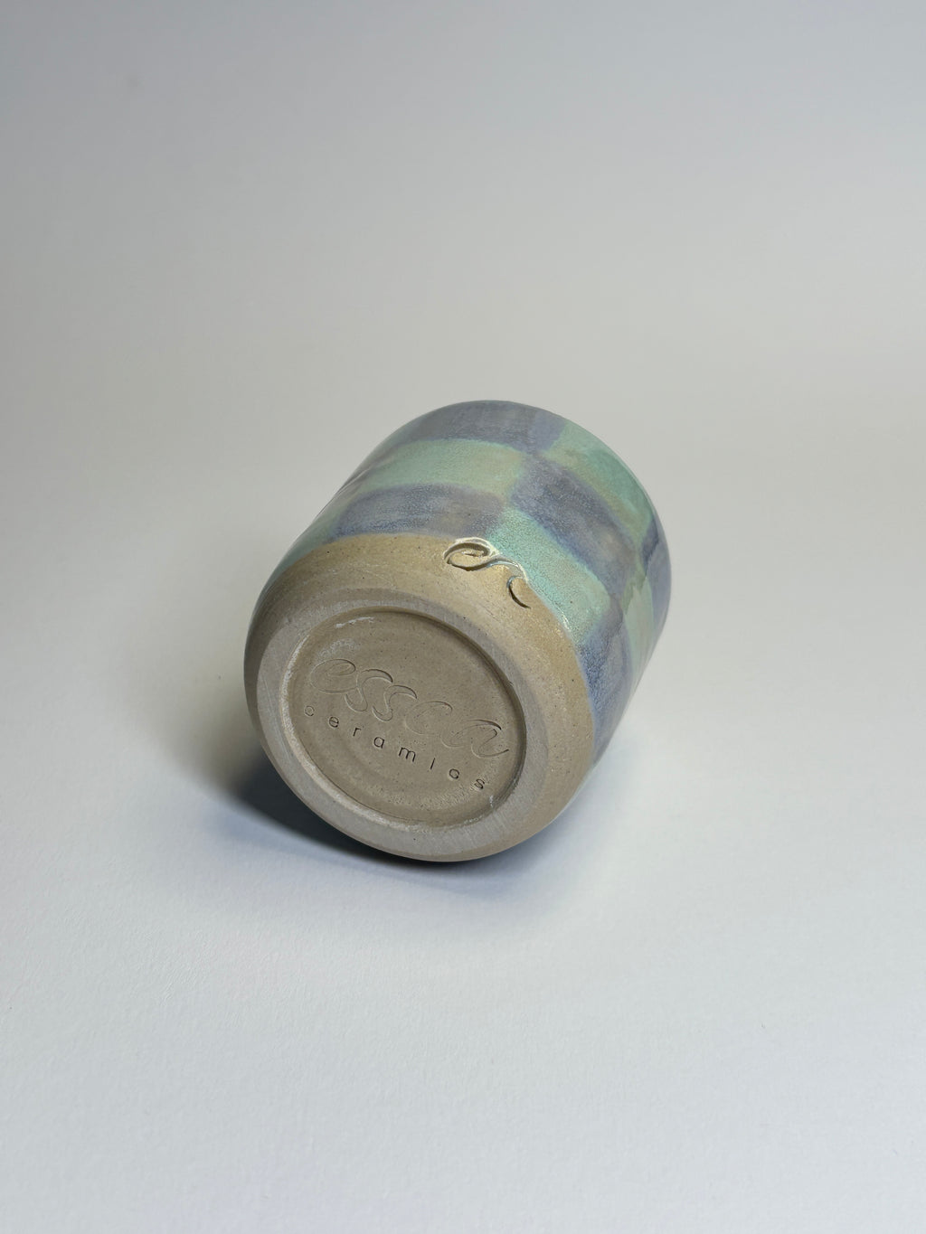 Koffiekopje en espresso cup geblokt lila-zeegroen